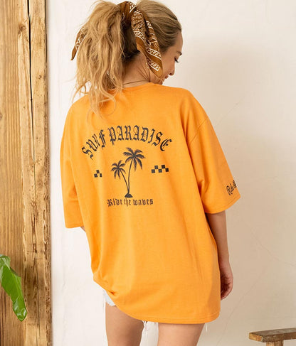 パームツリー チェッカーデザイン ビッグ 半袖 Tシャツ 853-5866