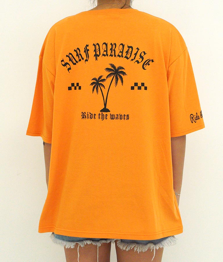 パームツリー チェッカーデザイン ビッグ 半袖 Tシャツ 853-5866