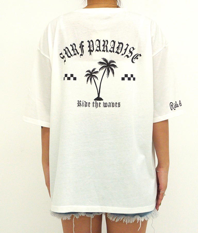 パームツリー チェッカーデザイン ビッグ 半袖 Tシャツ 853-5866