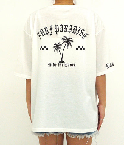 パームツリー チェッカーデザイン ビッグ 半袖 Tシャツ 853-5866