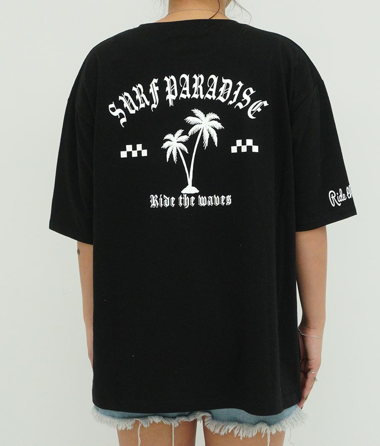 パームツリー チェッカーデザイン ビッグ 半袖 Tシャツ 853-5866