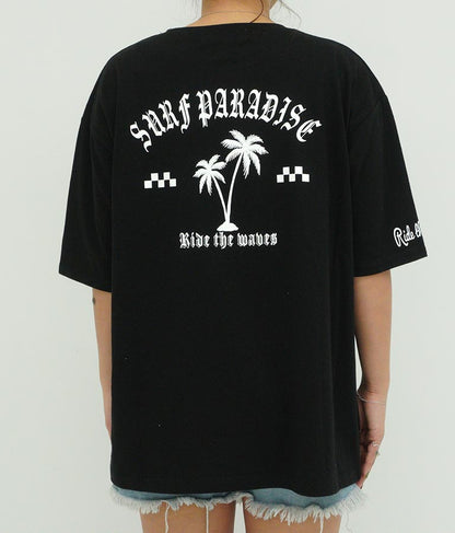 パームツリー チェッカーデザイン ビッグ 半袖 Tシャツ 853-5866