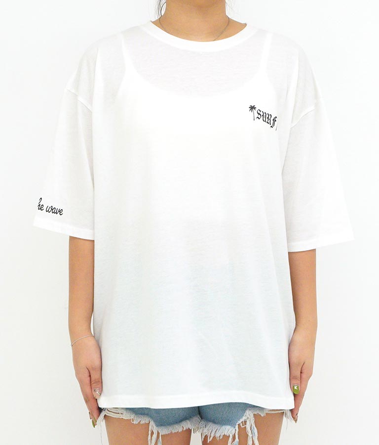 パームツリー チェッカーデザイン ビッグ 半袖 Tシャツ 853-5866