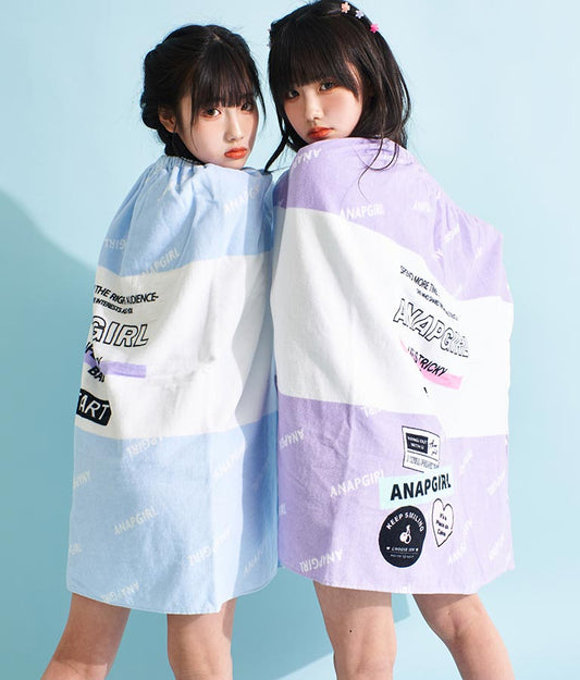 ロゴ柄 ラップ タオル 80cm 919-7387