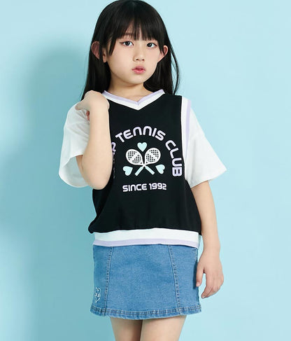 ベスト 重ね着風 TENNIS CLUB Tシャツ 423-3256