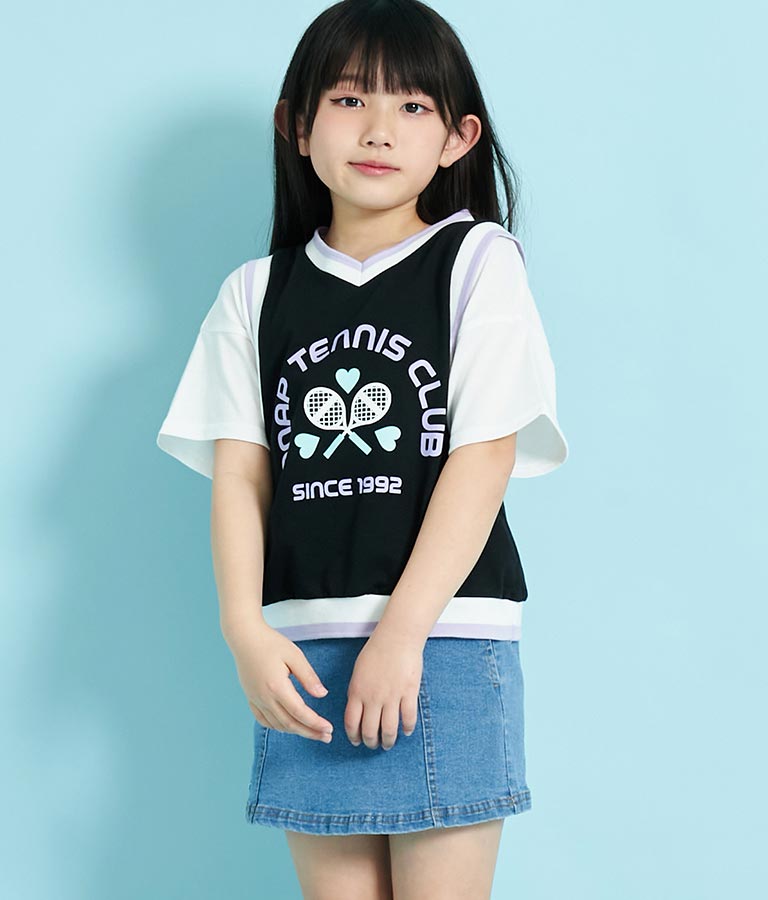ベスト 重ね着風 TENNIS CLUB Tシャツ 423-3256
