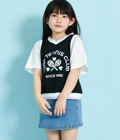 ベスト 重ね着風 TENNIS CLUB Tシャツ 423-3256