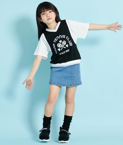 ベスト 重ね着風 TENNIS CLUB Tシャツ 423-3256