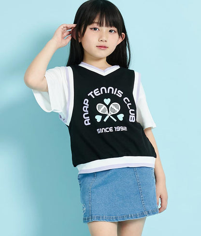 ベスト 重ね着風 TENNIS CLUB Tシャツ 423-3256