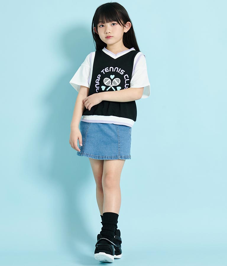 ベスト 重ね着風 TENNIS CLUB Tシャツ 423-3256
