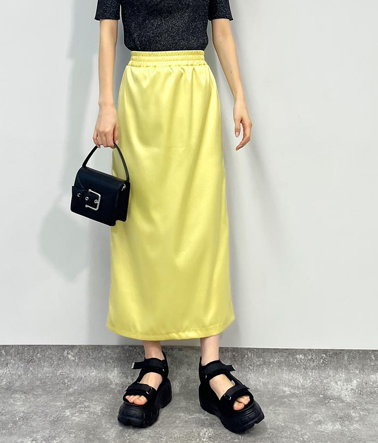 光沢 サテン ライン スカート 791-9160