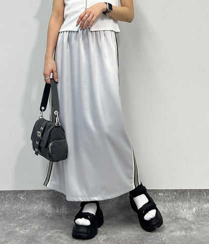 光沢 サテン ライン スカート 791-9160