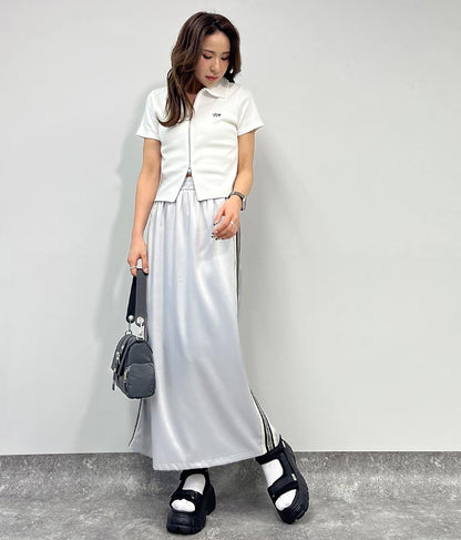 光沢 サテン ライン スカート 791-9160