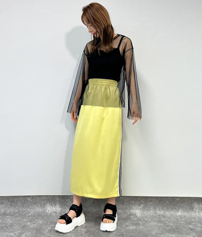 光沢 サテン ライン スカート 791-9160