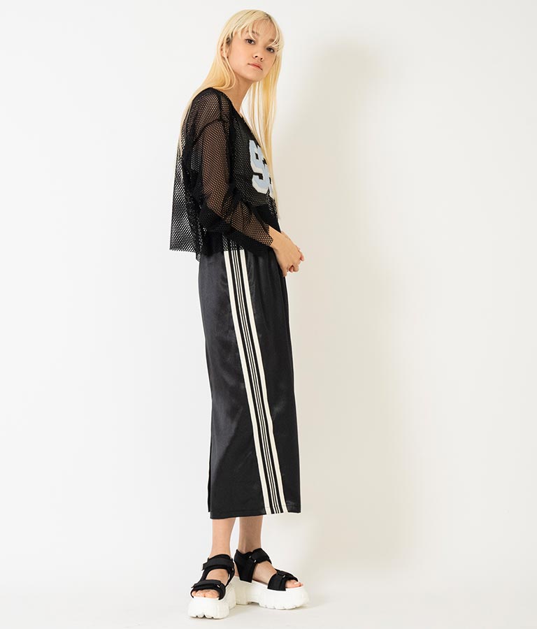 光沢 サテン ライン スカート 791-9160