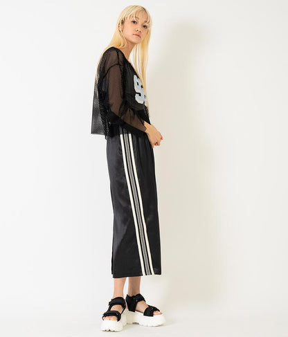 光沢 サテン ライン スカート 791-9160