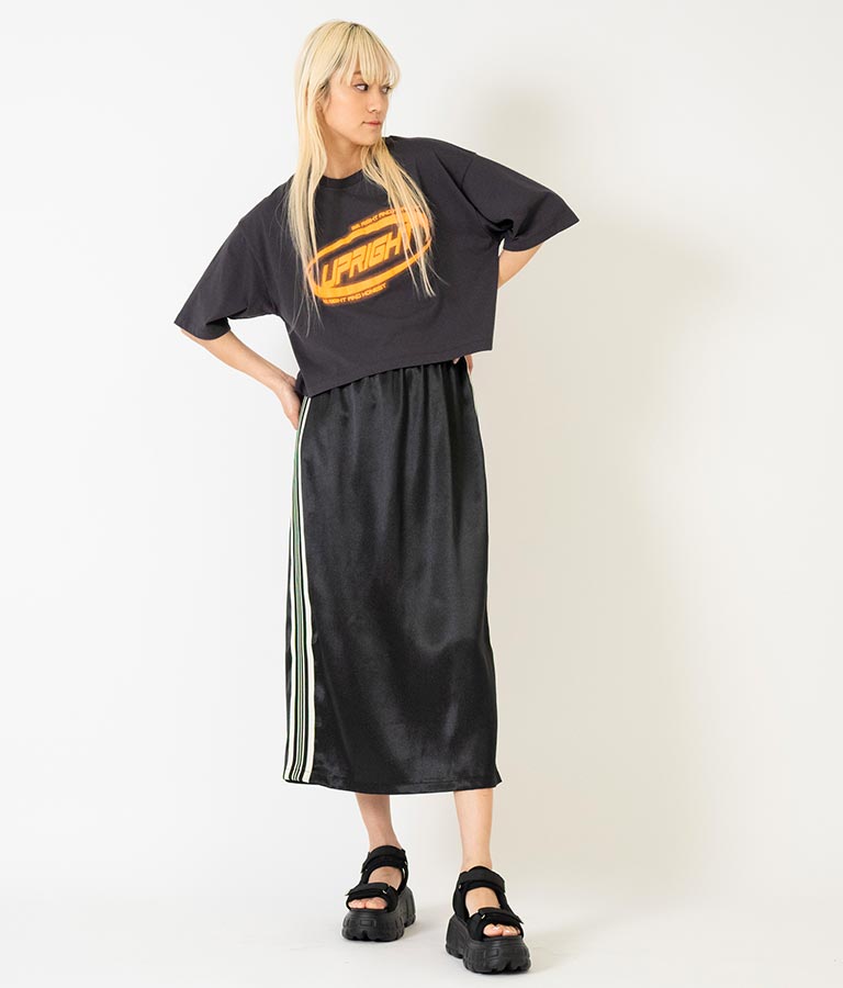 光沢 サテン ライン スカート 791-9160