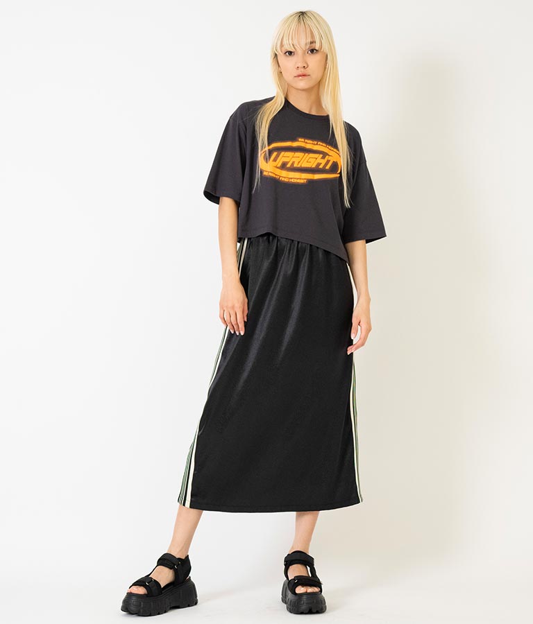 光沢 サテン ライン スカート 791-9160