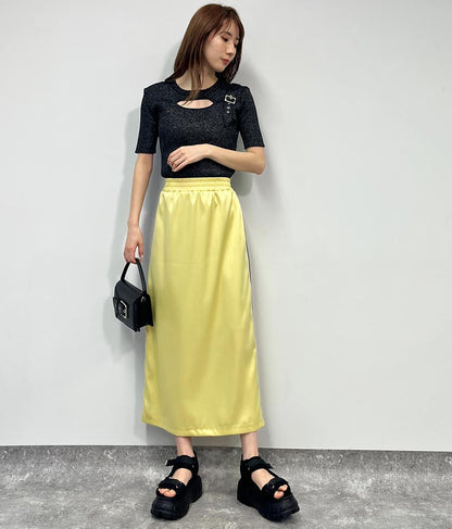 光沢 サテン ライン スカート 791-9160