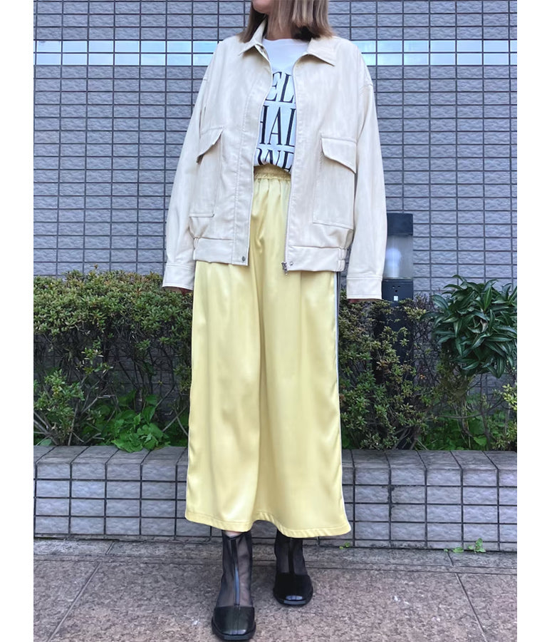 光沢 サテン ライン スカート 791-9160