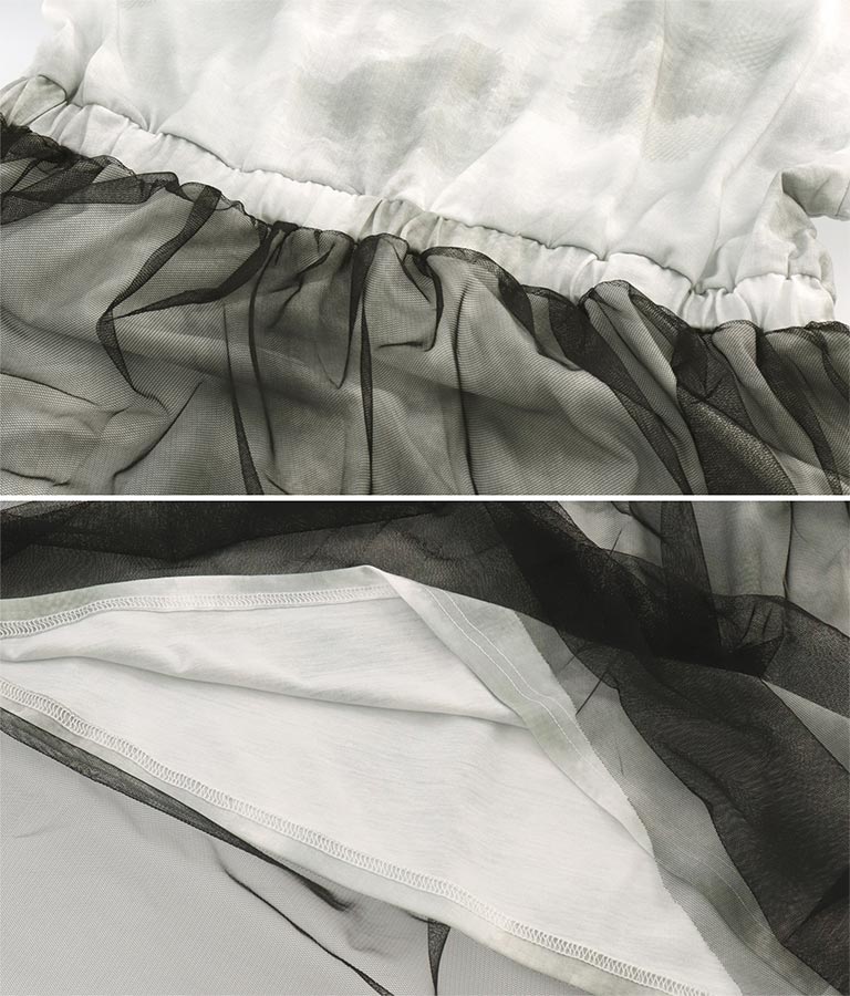 チュール 重ね タイダイ柄 ワンピース 917-7365