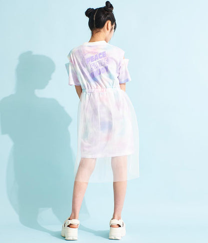 チュール 重ね タイダイ柄 ワンピース 917-7365