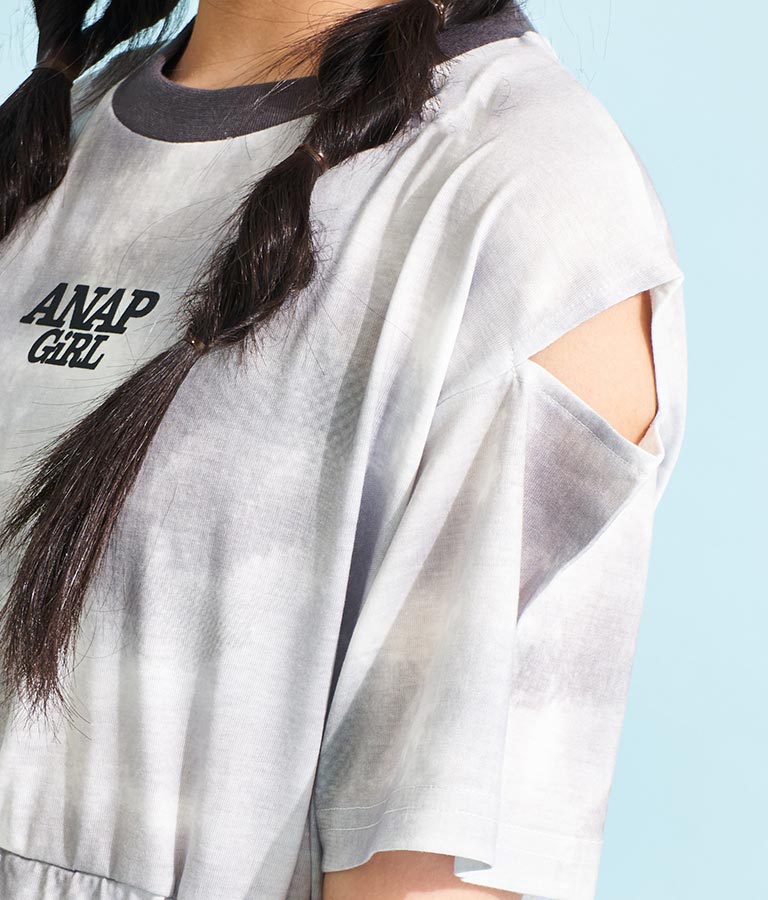 チュール 重ね タイダイ柄 ワンピース 917-7365