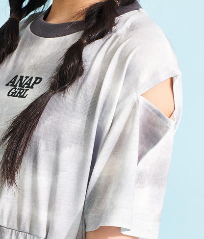 チュール 重ね タイダイ柄 ワンピース 917-7365