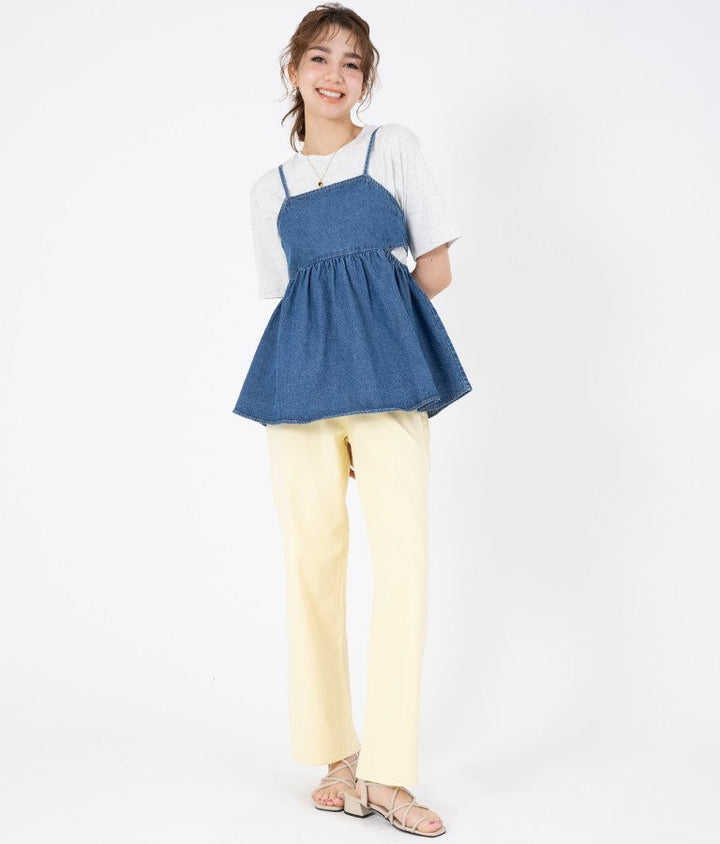 SorbetColor! ツイル ストレート パンツ 522-6607