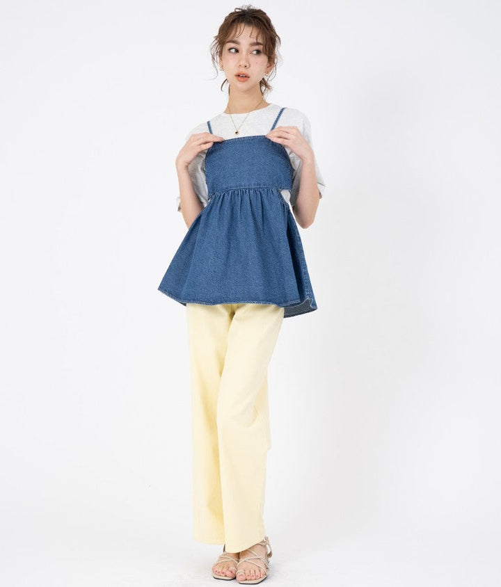 SorbetColor! ツイル ストレート パンツ 522-6607