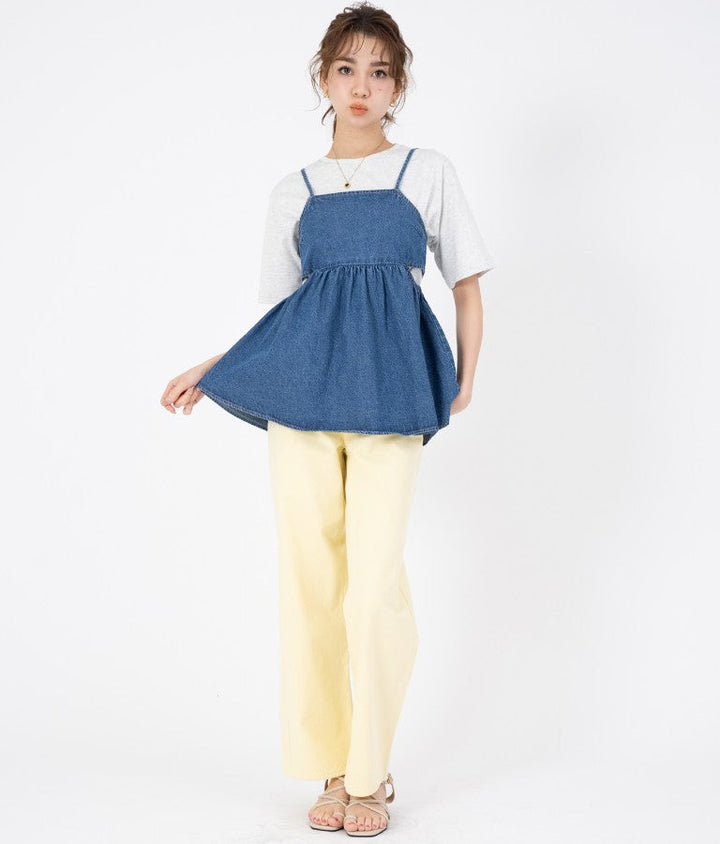SorbetColor! ツイル ストレート パンツ 522-6607