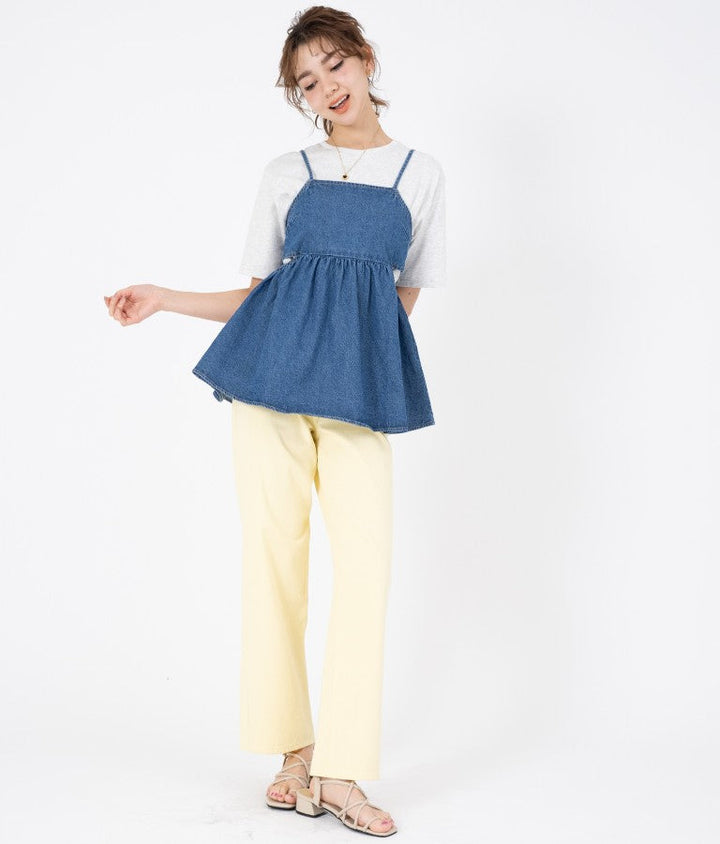 SorbetColor! ツイル ストレート パンツ 522-6607