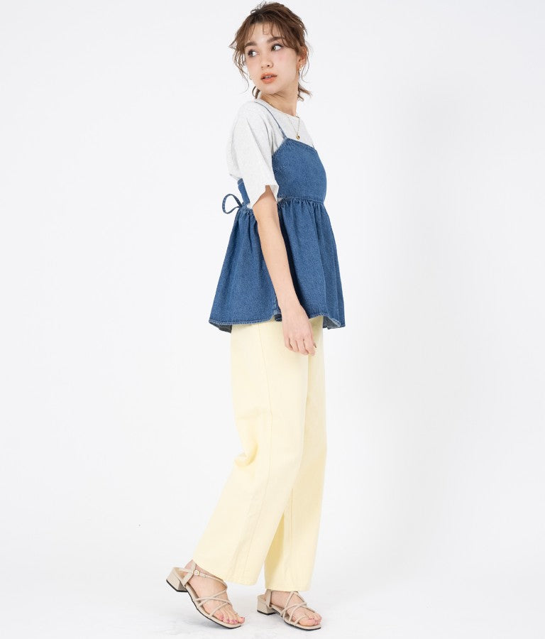 SorbetColor! ツイル ストレート パンツ 522-6607