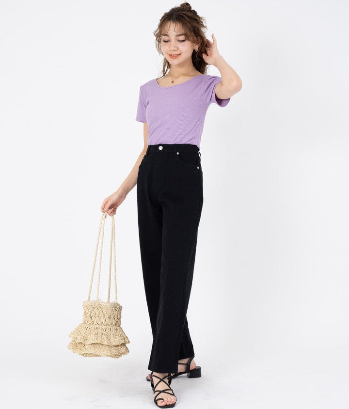 SorbetColor! ツイル ストレート パンツ 522-6607