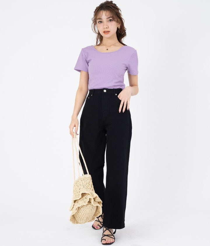 SorbetColor! ツイル ストレート パンツ 522-6607