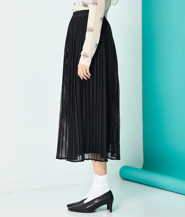 総メッシュ プリーツ スカート 361-9298