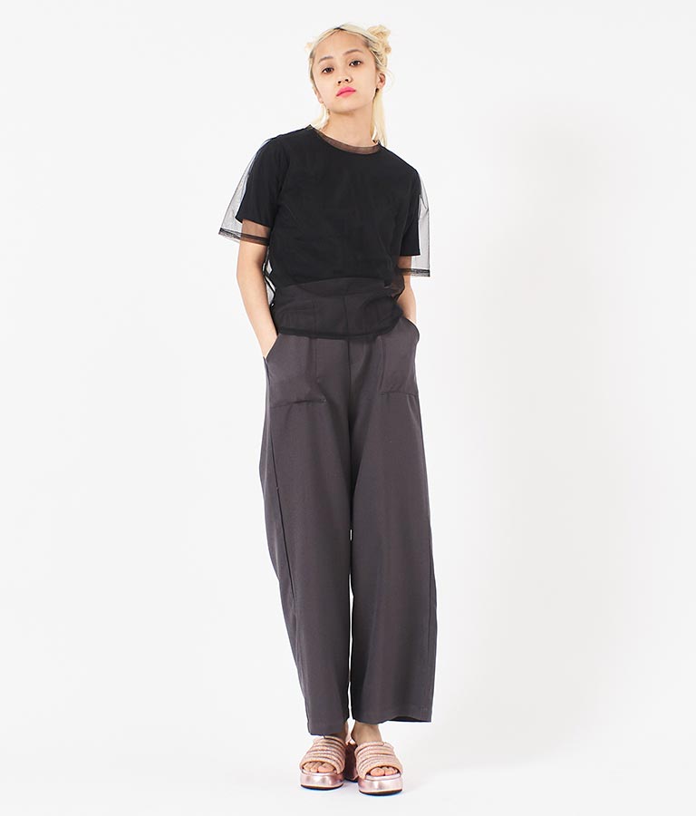 チュール × テレコ リブ Tシャツ セット