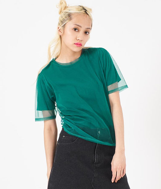 チュール × テレコ リブ Tシャツ セット 793-9170