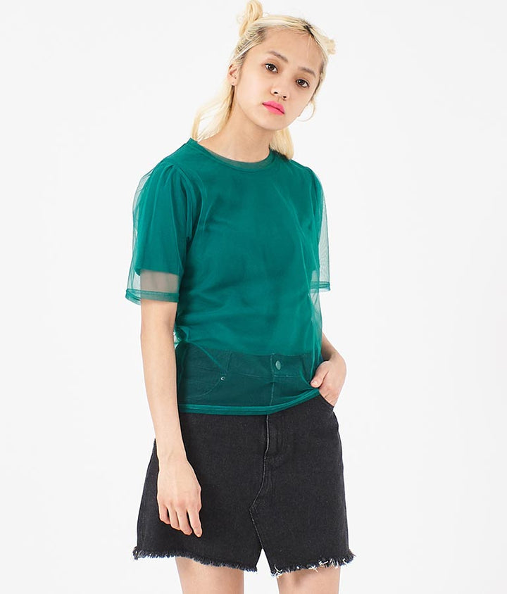 チュール × テレコ リブ Tシャツ セット 793-9170