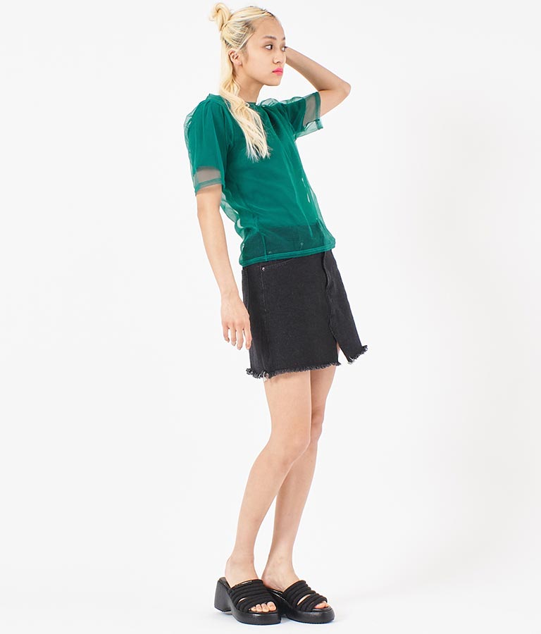 チュール × テレコ リブ Tシャツ セット 793-9170