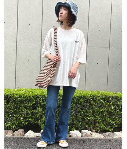 パームツリー チェッカーデザイン ビッグ 半袖 Tシャツ 853-5866