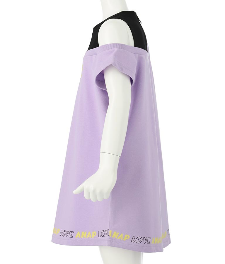 アシンメトリー オフショルダー バックジップ ワンピース