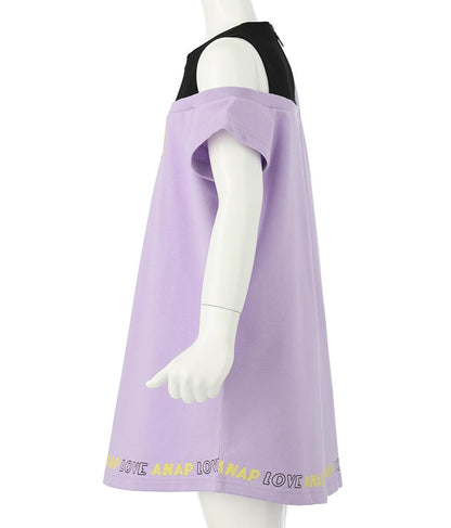 アシンメトリー オフショルダー バックジップ ワンピース