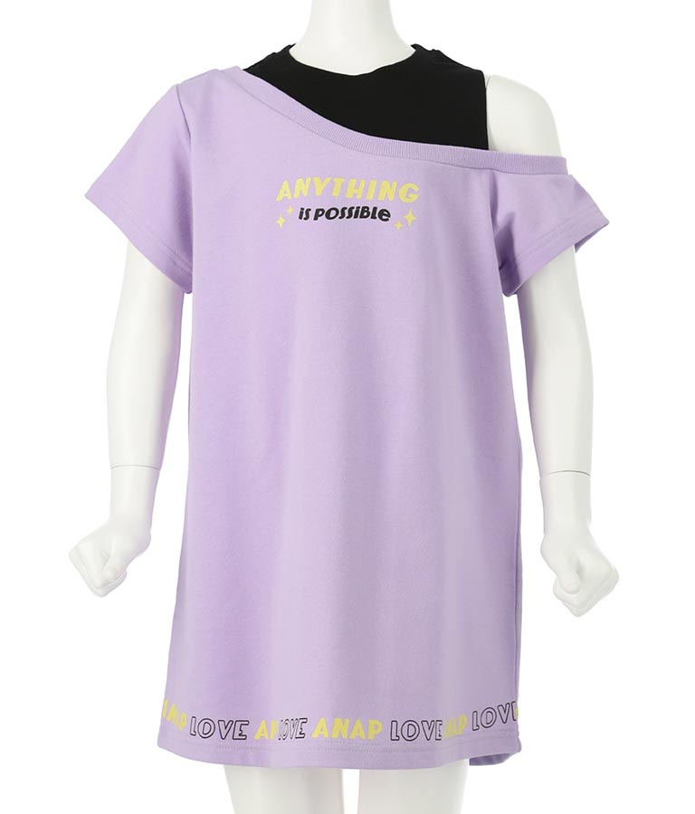 アシンメトリー オフショルダー バックジップ ワンピース 427-3278