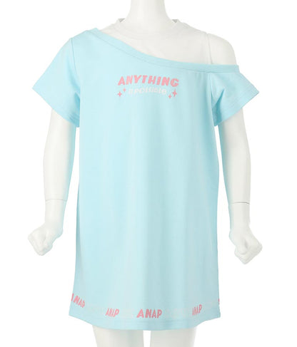 アシンメトリー オフショルダー バックジップ ワンピース 427-3278