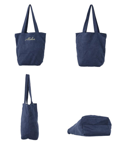 パイル ALOHA 刺繍トート バッグ 859-5873