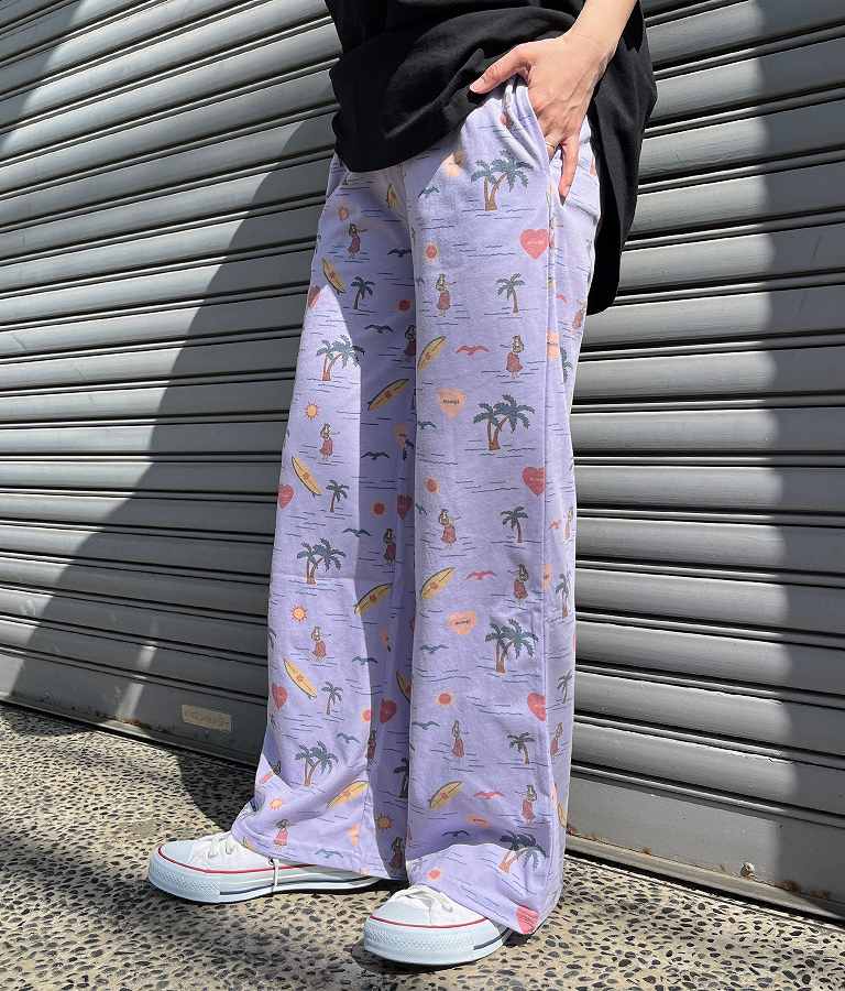 MIMPIロゴ入り総柄ストレートパンツ【セットアップ着用可】 852-5391