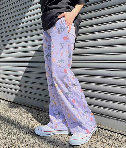 MIMPIロゴ入り総柄ストレートパンツ【セットアップ着用可】 852-5391