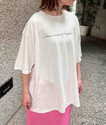 メッセージ プリント ビッグ Tシャツ 853-5854