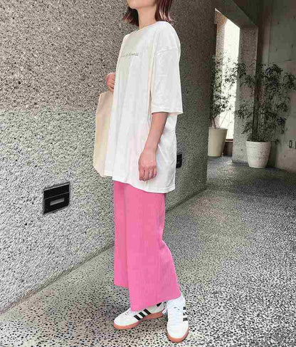 メッセージ プリント ビッグ Tシャツ 853-5854